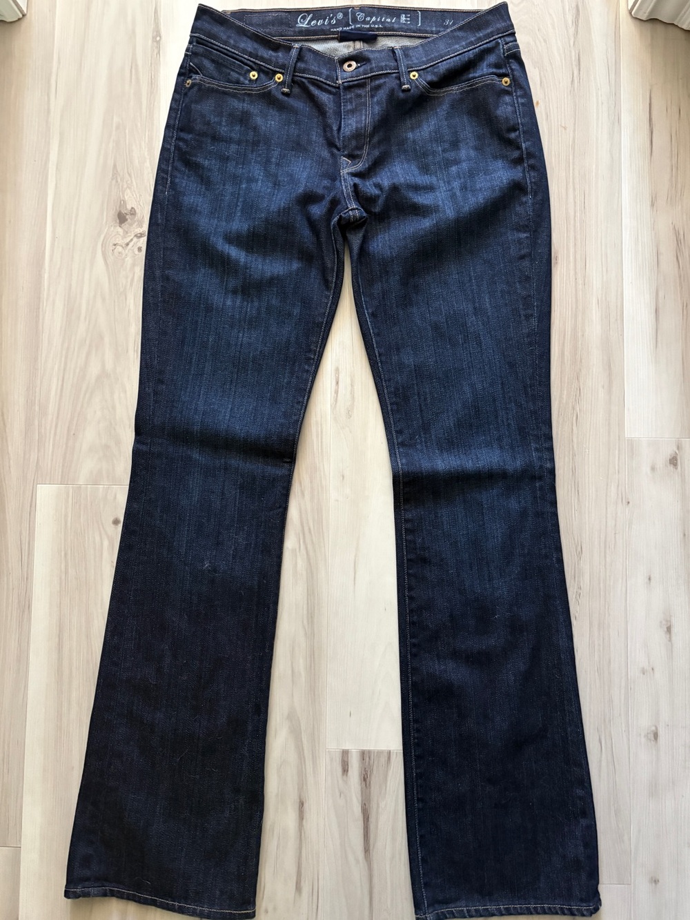 Women’s Vintage Levi's Capital E Swank Low Slim Boot Cut Jeans Size 31 Dark Wash